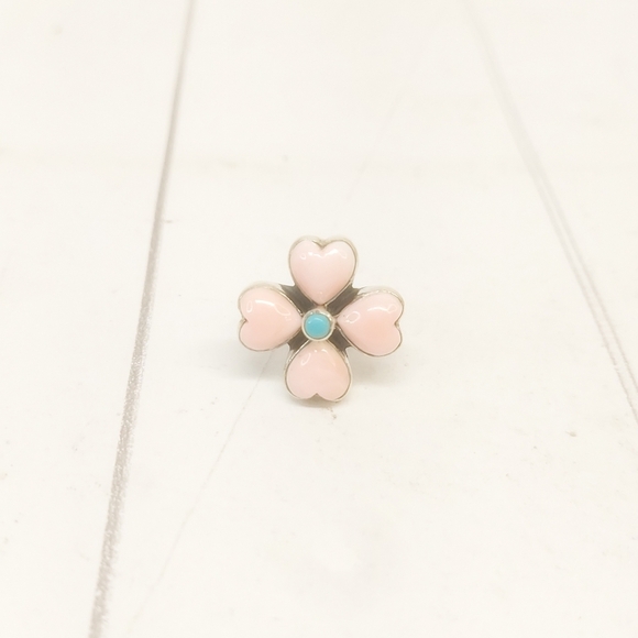 Pink Conch & Turquoise Ring - Picture 3 of 7